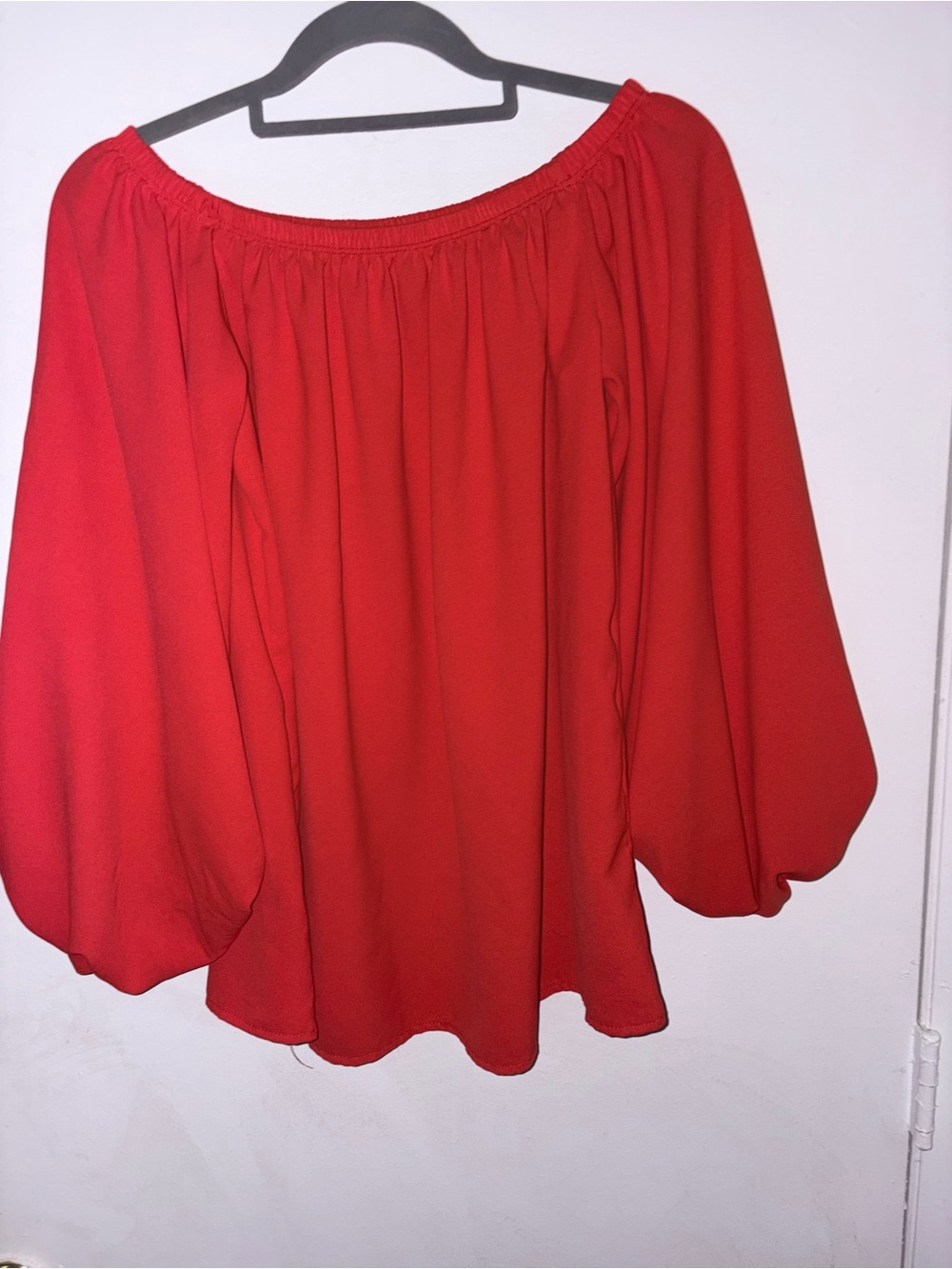 Women’s Red Off-Shoulder Peasant Skirt Top